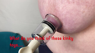 Mrs Mature Feet Playing with Kinky Titty Toys