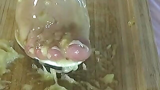 I Crush Bananas with My Beautiful Legs in High Heels