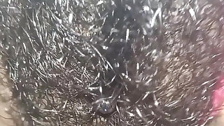 Rubbing My Busy Hairy Tight Pussy Closeup