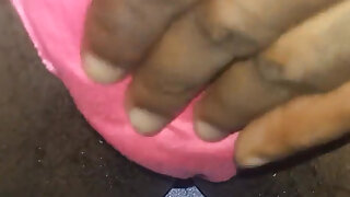 Flashing Rubbing My Tight Hairy Pussy Closeup