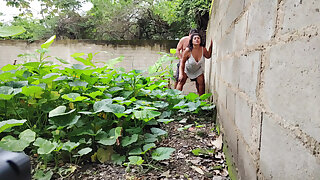 I Fuck My Stepmom Outdoors Until Her Pussy Is Full of Cum